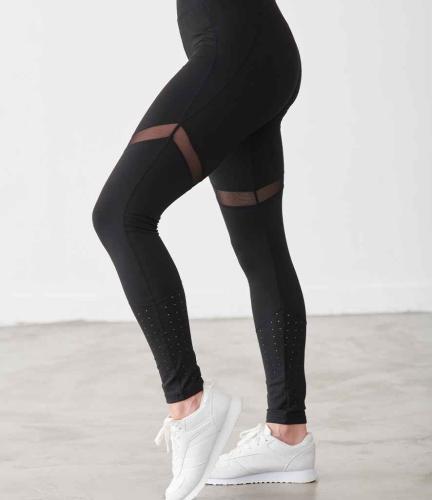 Tombo Ladies Panelled Leggings - BLK - S